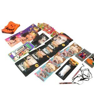 Halloween Costume Accessory Lot Fake Teeth Makeup Bags Lights More 25+ Pieces